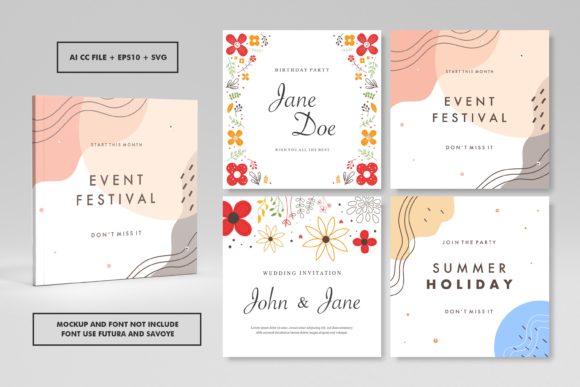 Abstract Floral Square Cover: A Creative Boost