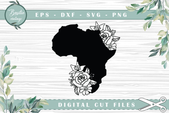 Africa Map Floral Silhouette Cutfile: A Versatile Tool for Creative Projects