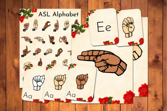 ASL Alphabet Flashcard Bundle Red Floral: A Comprehensive Learning Tool