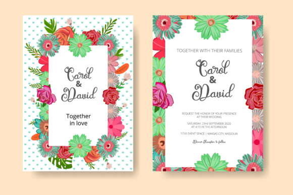 Charming Floral Deco for Wedding Invites