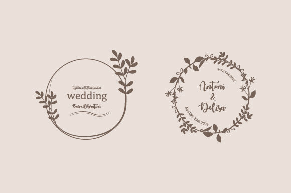 Charming Minimal Hand Drawn Floral Wedding Badges for Your Special Day