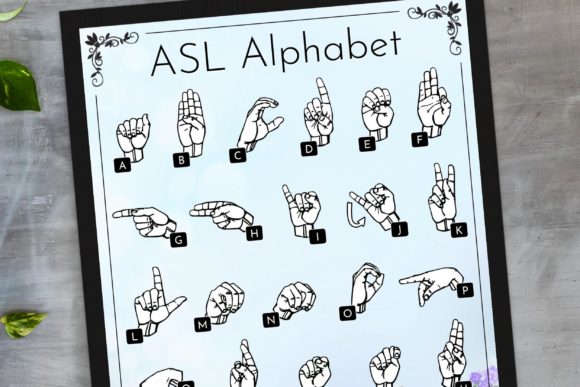 Discover the Versatility of the ASL ABC Chart Blue Floral Alphabet Chart