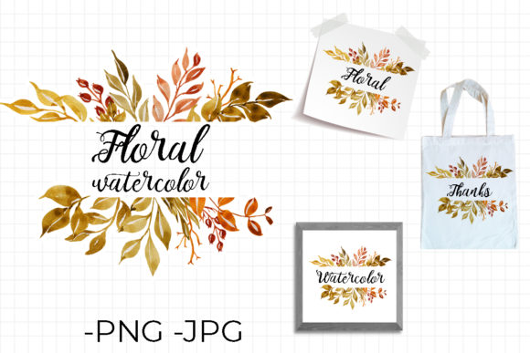 Embrace the Elegance of Watercolor Floral Autumn Fall Frame