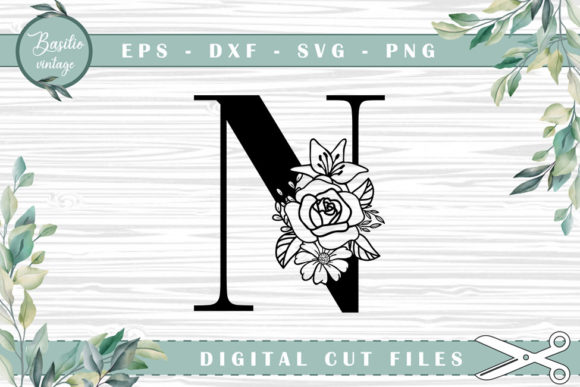 Enhance Creativity with Floral Letter N Cutting Files