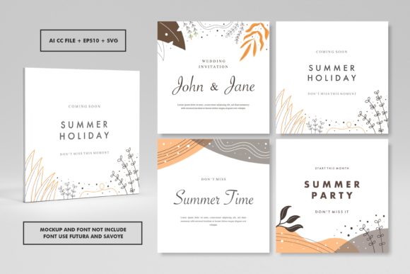 Enhance Your Brand with Abstract Floral Square Designs