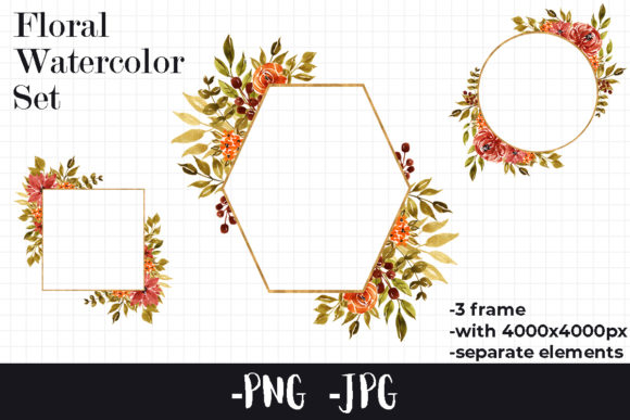 Enhance Your Designs with Watercolor Autumnal Floral Frame 2
