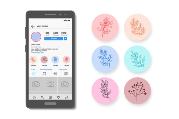 Explore Instagram Hand-drawn Floral Stories