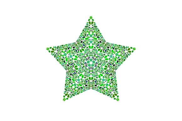 Explore the Versatile Green Floral Mosaic Star Set