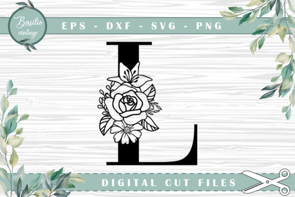 Floral Letter L Cutting Files for Creative Projects