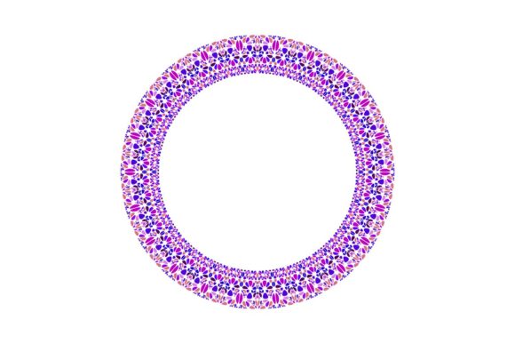 Floral Mosaic Round Frame, Border: A Versatile Design Element for Your Creative Projects