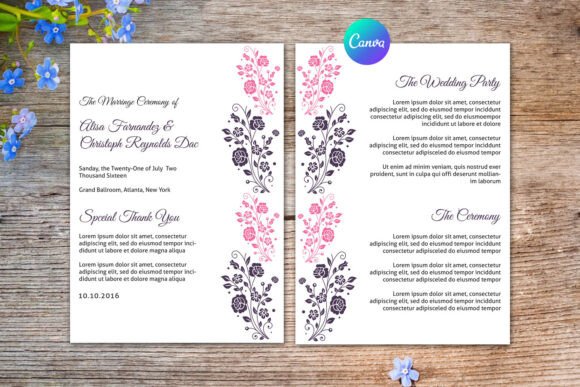 Floral Wedding Fan Program Template: A Stylish and Practical Choice