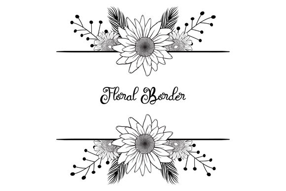 Hand Drawn Floral Decorative Borders: A Charming Touch for Rural Wedding Invitations