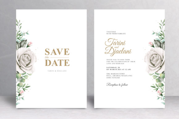 Minimal Floral Wedding Invitation Card