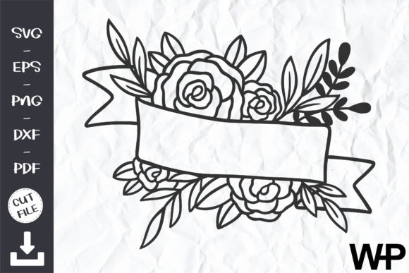Ribbon Floral Banner Wedding Monogram
