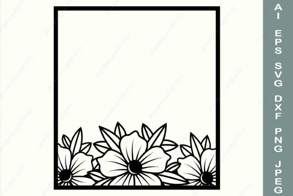 Stunning Floral Border, Square Frame for Creative Projects
