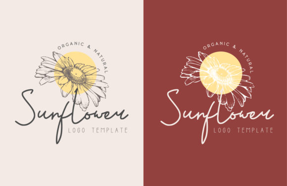 Sunflower Hand Drawn Floral Logo Premium: A Versatile and Creative Design Solution