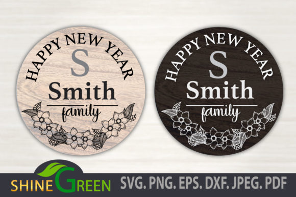 Welcome to Happy New Year Floral Monogram
